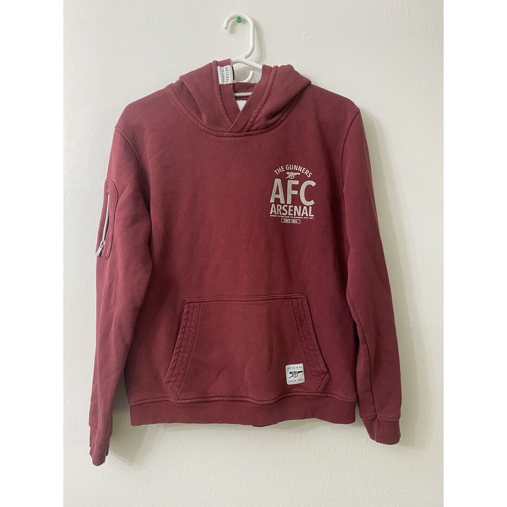 Arsenal AFC Gunners Football Pullover Sweater Sweatshirt Hoodie Mens Medium‎ Red